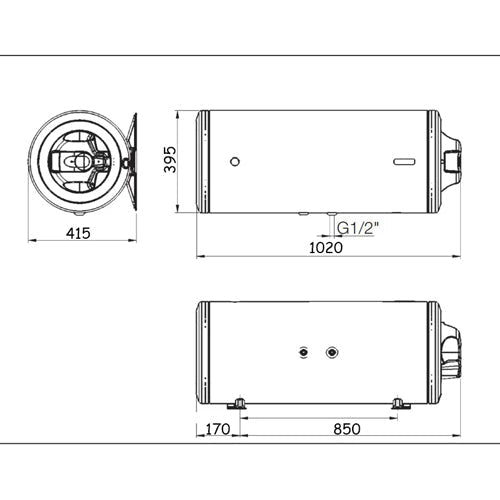 BOJLER 80L HORIZONTALNI HYDRA EZV P80 HD METALAC EMAJLIRANI Bojleri i oprema Metalac 111444 Madras doo Beograd