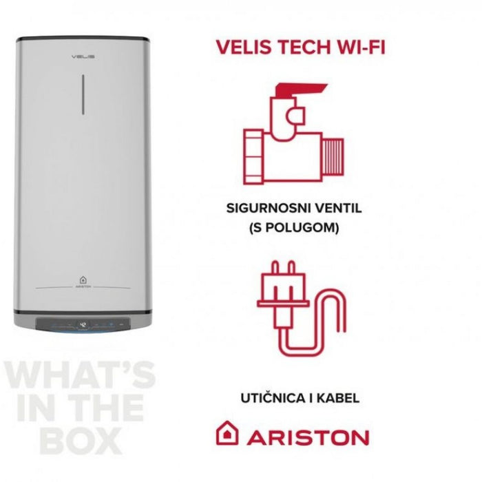 BOJLER ARISTON VELIS TECH WIFI 80L 3100912 sivi Bojleri i oprema Ariston Madras doo Beograd
