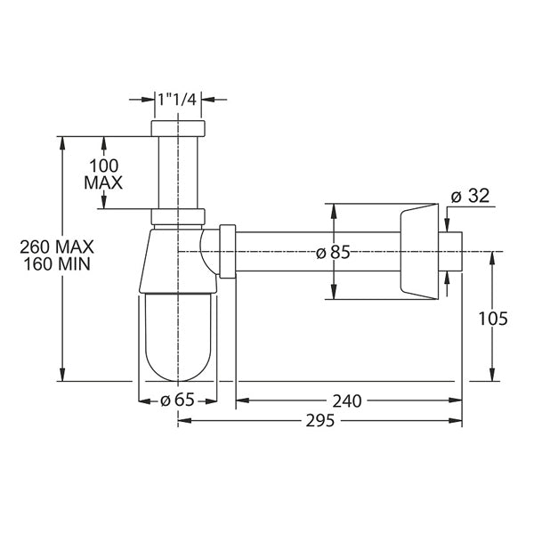 BONOMINI Sifon za umivaonik ROYAL CASA 0570EC25K7 Sifoni Bonomini Madras doo Beograd