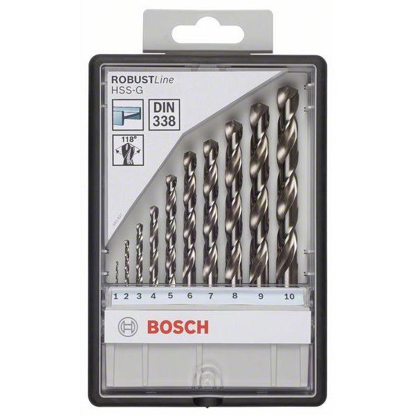 Bosch 10-delni Robust Line set burgija za metal HSS-G, 118° 1; 2; 3; 4; 5; 6; 7; 8; 9; 10 mm, 118° Set burgija za metal BOSCH BOSCH-2607010534 Madras doo Beograd