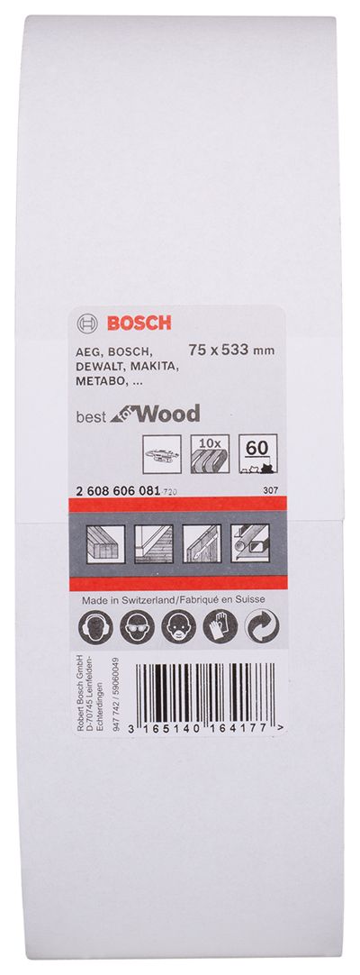 Bosch 10-delni set brusnih traka X440 75 x 533 mm, 60 pakovanje od 10 komada (2608606081) Set brusnih traka BOSCH BOSCH-2608606081 Madras doo Beograd