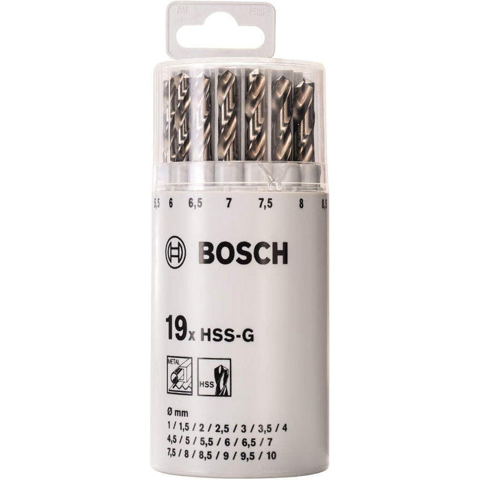 Bosch 19-delni set burgija za metal HSS-G, DIN 338, 135°, u plastičnoj okrugloj kutiji 1-10 mm - 2607018361 Pribor BOSCH BOSCH-2607018361 Madras doo Beograd