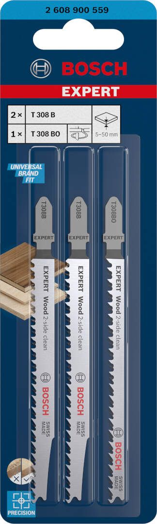 Bosch 3-delni komplet EXPERT „Wood 2-side clean“ listova ubodne testere T308B/BO - 2608900559 Pribor BOSCH BOSCH-2608900559 Madras doo Beograd