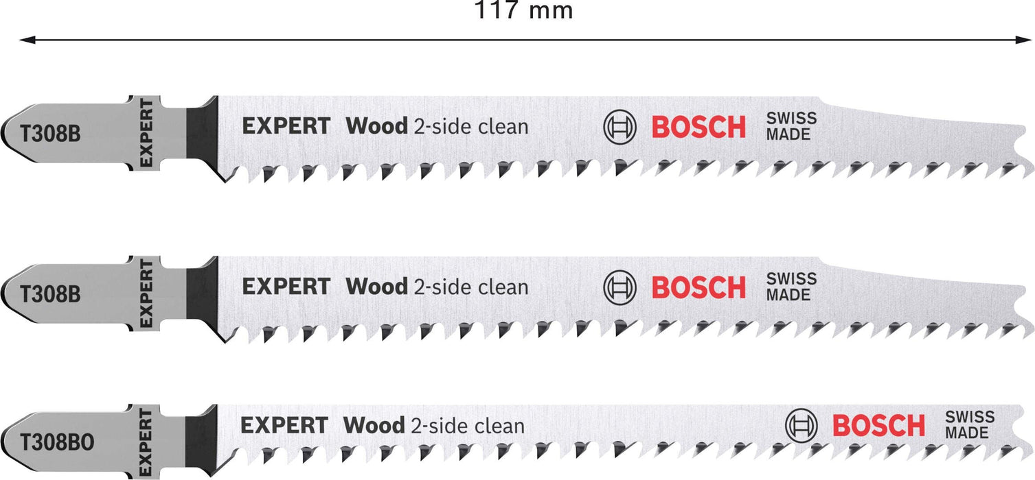 Bosch 3-delni komplet EXPERT „Wood 2-side clean“ listova ubodne testere T308B/BO - 2608900559 Pribor BOSCH BOSCH-2608900559 Madras doo Beograd