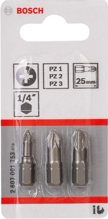 Bosch 3-delni set bitova odvrtača ekstra tvrdi PZ1; PZ2; PZ3; 25mm (2607001753) Set bitova BOSCH BOSCH-2607001753 Madras doo Beograd