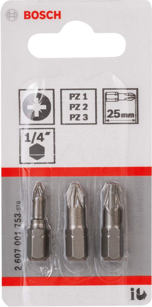 Bosch 3-delni set bitova odvrtača ekstra tvrdi PZ1; PZ2; PZ3; 25mm (2607001753) Set bitova BOSCH BOSCH-2607001753 Madras doo Beograd