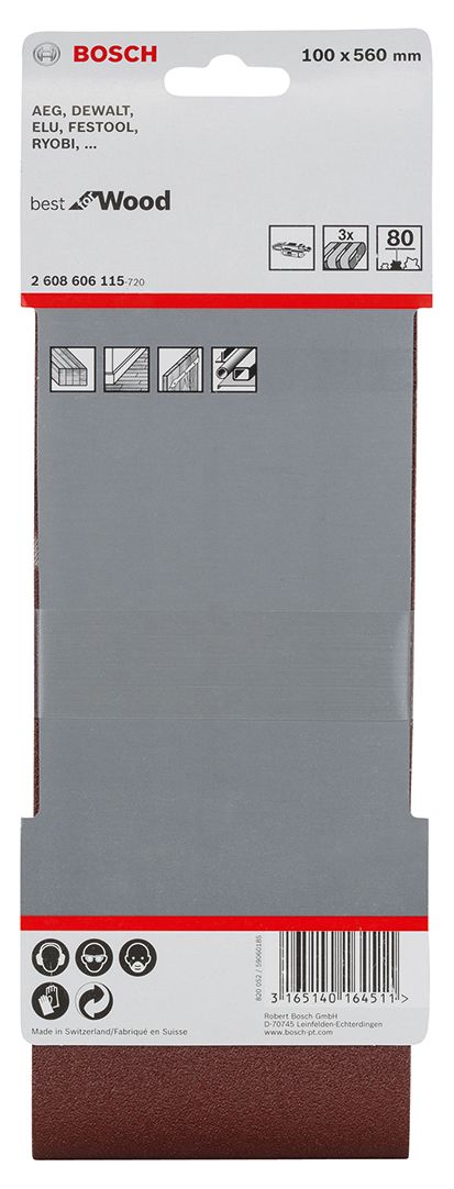 Bosch 3-delni set brusnih traka X440 100 x 560 mm granulacija 80 - pakovanje od 3 komada (2608606115) Set brusnih traka BOSCH BOSCH-2608606115 Madras doo Beograd