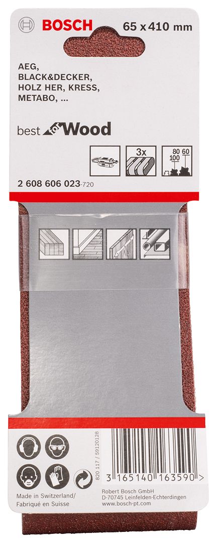 Bosch 3-delni set brusnih traka X440 65 x 410 mm granulacija 60; 80; 100 - pakovanje od 3 komada (2608606023) Set brusnih traka BOSCH BOSCH-2608606023 Madras doo Beograd