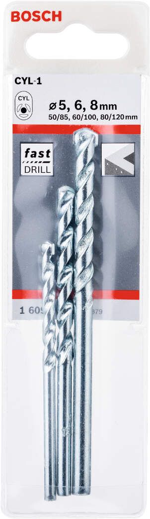 Bosch 3-delni set burgija za kamen CYL-1 5; 6; 8 mm - 1609200204 Pribor BOSCH BOSCH-1609200204 Madras doo Beograd