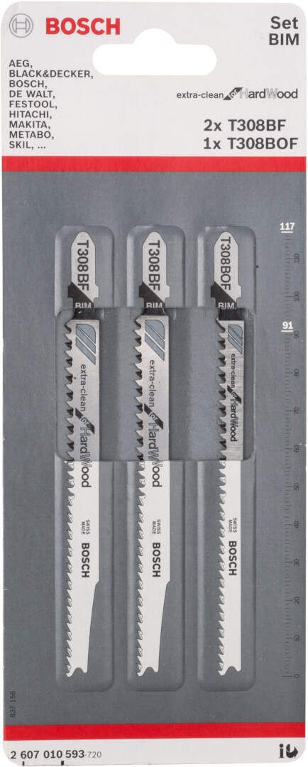 Bosch 3-delni set listova ubodne testere Extraclean for HardWood T 308 BF (2x); T 308 BOF - 2607010593 List ubodne testere BOSCH BOSCH-2607010593 Madras doo Beograd