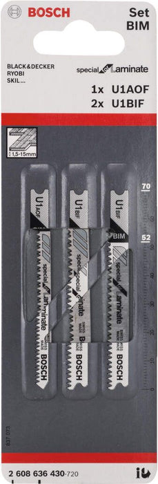 Bosch 3-delni set listova ubodne testere U 1 BIF (2x); U 1 AOF - 2608636430 Set listova za ubodnu testeru BOSCH BOSCH-2608636430 Madras doo Beograd