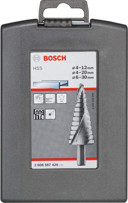 Bosch 3-delni set stepenastih burgija HSS 4-12; 4-20; 6-30 mm - 2608587426 Pribor BOSCH BOSCH-2608587426 Madras doo Beograd