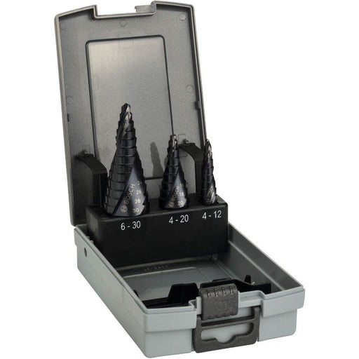 Bosch 3-delni set stepenastih burgija HSS-AlTiN 4-12; 4-20; 6-30 mm - 2608588069 Pribor BOSCH BOSCH-2608588069 Madras doo Beograd