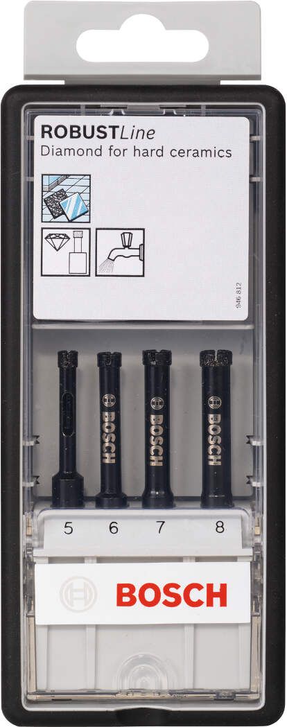 Bosch 4-delni Robust Line set dijamantskih burgija za mokro bušenje 5; 6; 7; 8 mm - 2607019881 Set dijamantskih burgija BOSCH BOSCH-2607019881 Madras doo Beograd