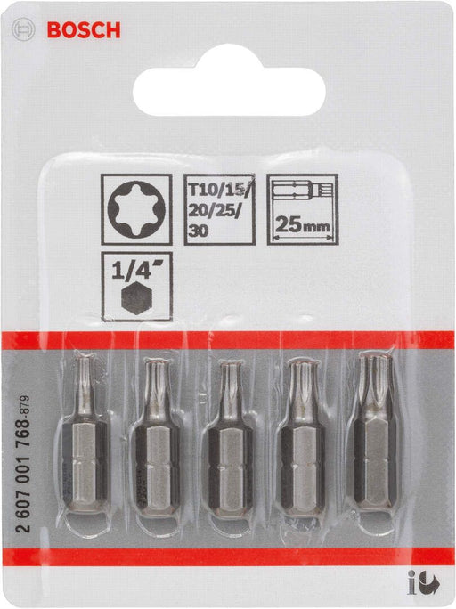 Bosch 5-delni paket bitova odvrtača ekstra tvrdi T 10; T 15; T 20; T 25; T 30; 25mm (2607001768) Set bitova BOSCH BOSCH-2607001768 Madras doo Beograd