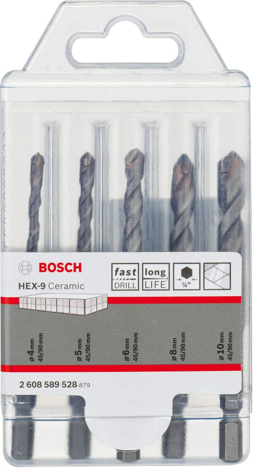 Bosch 5-delni set burgija za pločice HEX-9 Ceramic 4; 5; 6; 8; 10 mm - 2608589528 Pribor BOSCH BOSCH-2608589528 Madras doo Beograd