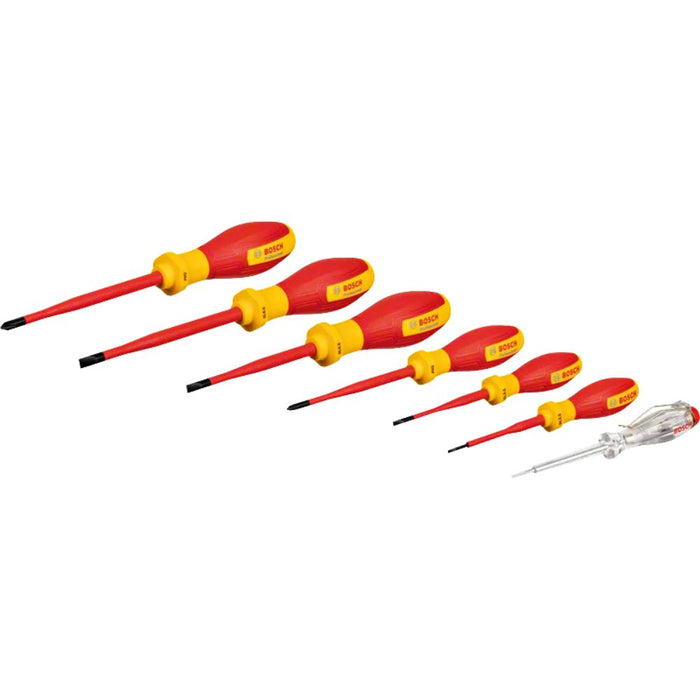 Bosch – 7-delni set VDE Električarskih odvrtača SL/PH – 1600A02NF7 VDE izolovani set odvrtača BOSCH Madras doo Beograd
