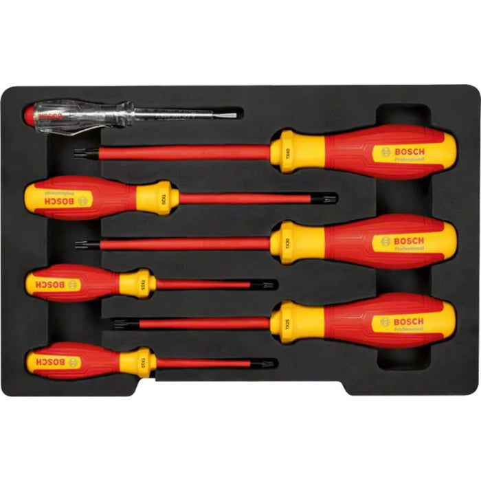 Bosch 7-delni set VDE Električarskih odvrtača TX, 1600A02NF8 VDE izolovani set odvrtača BOSCH Madras doo Beograd