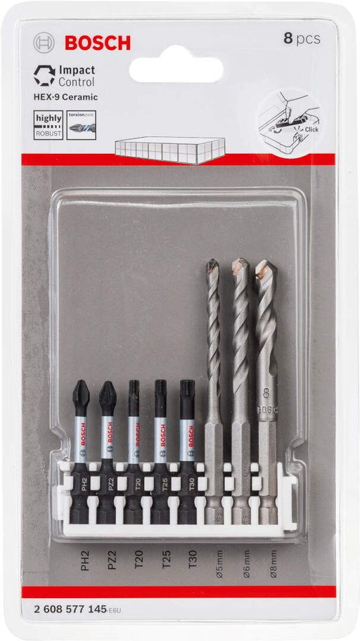 Bosch 9-delni set bitova dužine 50mm Hex-9 Ceramic 5,6,8mm; Impact Power PH2, PZ2, T20, T25, T30 (2608577145) Set bitova BOSCH BOSCH-2608577145 Madras doo Beograd