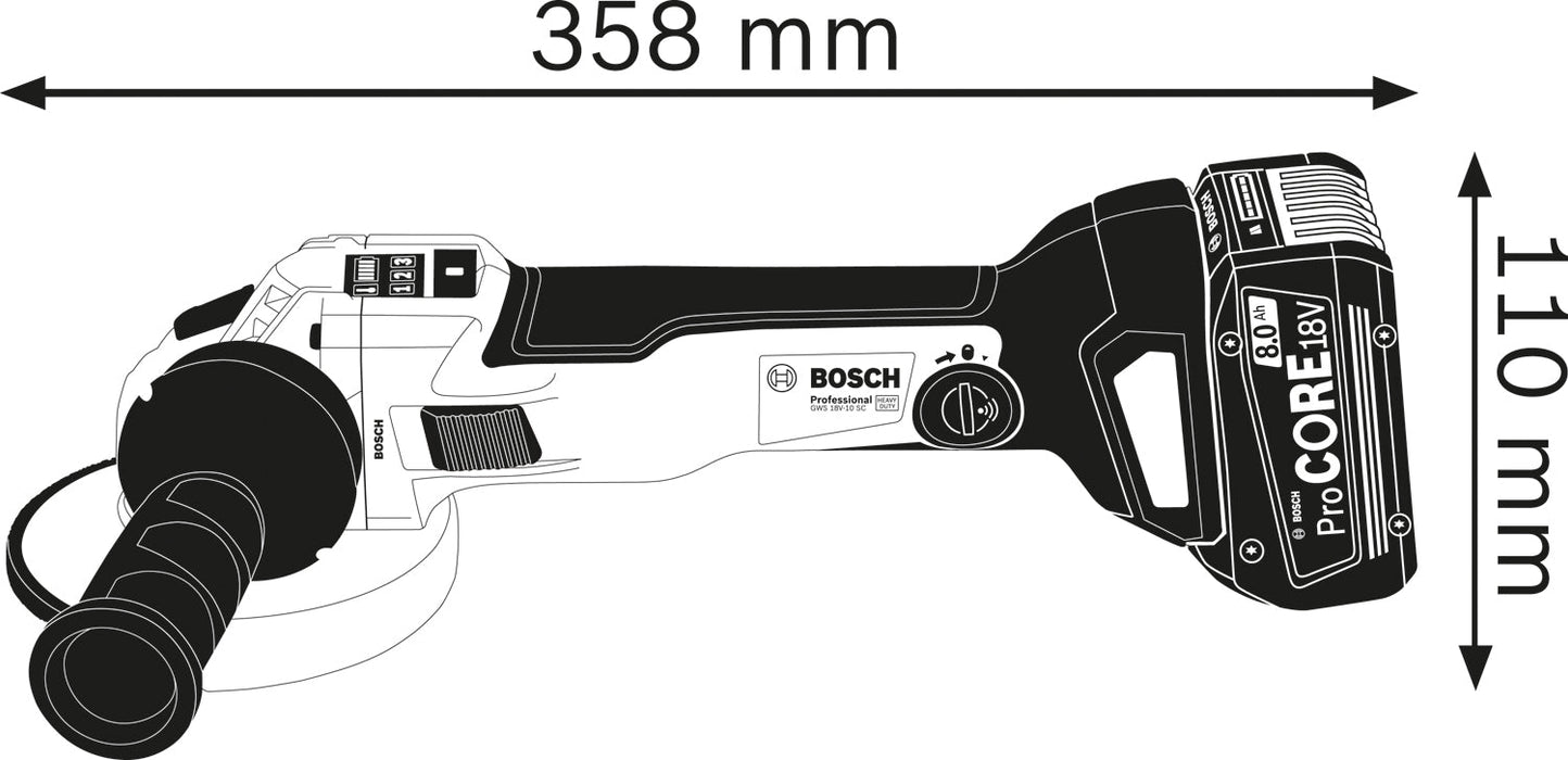 BOSCH Akku-ugaona brusilica GWS 18V-10 SC (06019G340E) Madras doo Beograd Madras doo Beograd