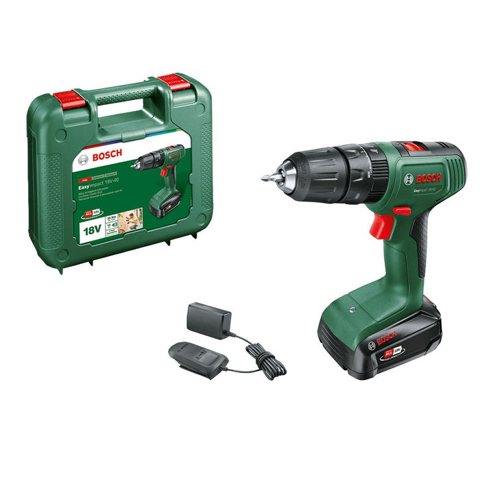 Bosch akumulatorska vibraciona bušilica - odvrtač EasyImpact 18V-40; 1x2,0 Ah (06039D8107) Aku vibraciona bušilica - odvrtač BOSCH BOSCH-06039D8107 Madras doo Beograd