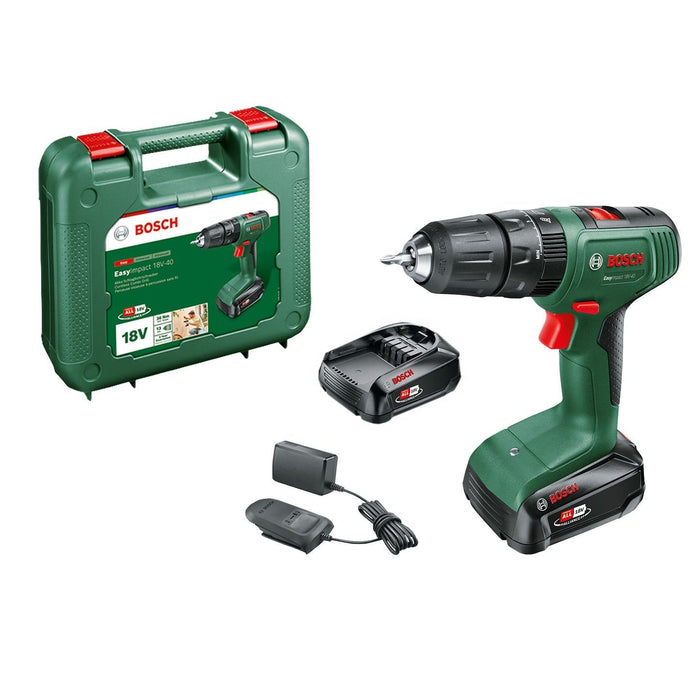 Bosch akumulatorska vibraciona bušilica - odvrtač EasyImpact 18V-40; 2x2,0 Ah (06039D8108) Aku vibraciona bušilica - odvrtač BOSCH BOSCH-06039D8108 Madras doo Beograd