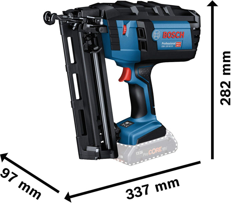 Bosch akumulatorski pištolj za eksere GNH 18V-64 M Professional 18V; 2 x ProCORE 18V 4,0 Ah + L-Boxx kofer (0601481003) Aku pištolj za eksere BOSCH BOSCH-0601481003 Madras doo Beograd