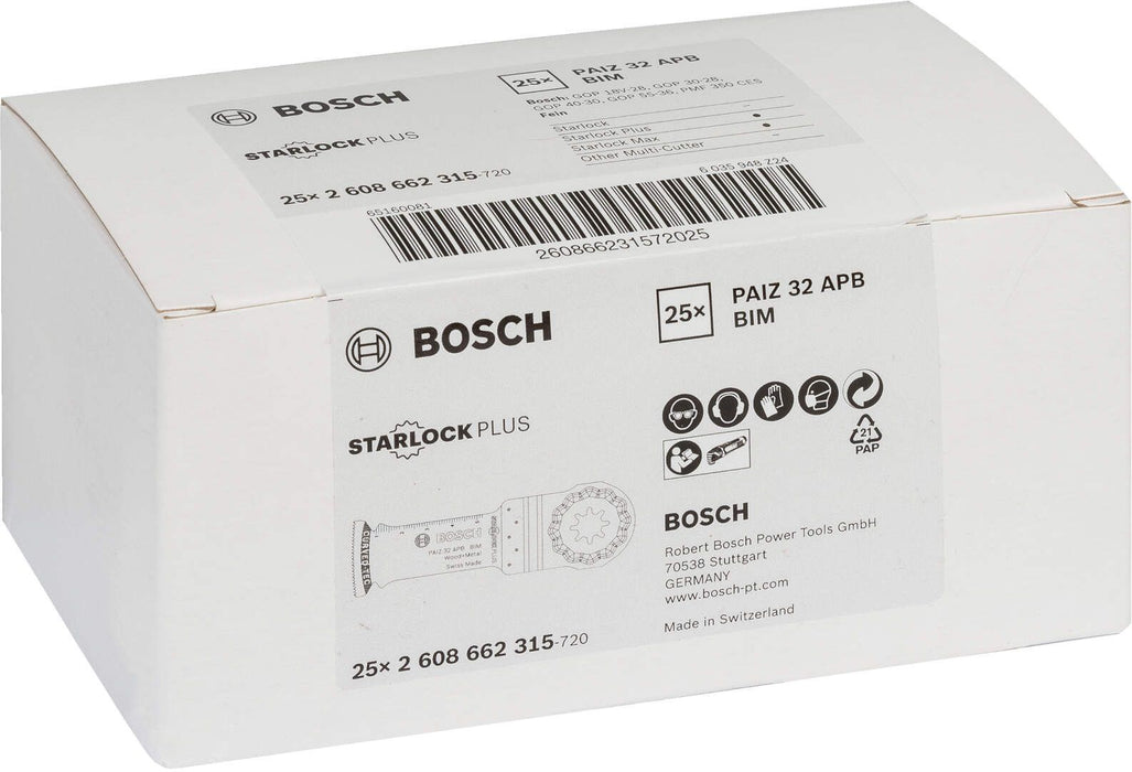 Bosch BIM list testere za uranjanje PAIZ 32 APB Wood and Metal 60 x 32 mm - pakovanje od 25 komada - 2608662315 List testere za uranjanje BOSCH BOSCH-2608662315 Madras doo Beograd