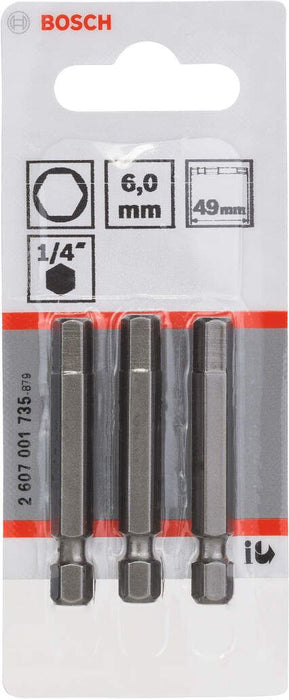 Bosch bit odvrtača ekstra-tvrdi HEX 6, 49 mm - 2607001735 Bit HEX6 BOSCH BOSCH-2607001735 Madras doo Beograd