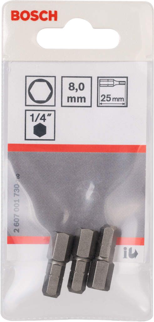 Bosch bit odvrtača ekstra-tvrdi HEX 8, 25 mm - 2607001730 Bit HEX8 BOSCH BOSCH-2607001730 Madras doo Beograd