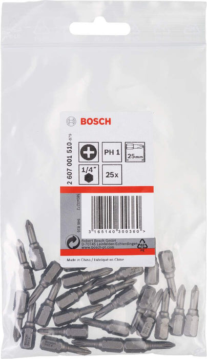 Bosch bit odvrtača ekstra-tvrdi PH 1, 25 mm - 2607001510 Bit PH1 BOSCH BOSCH-2607001510 Madras doo Beograd