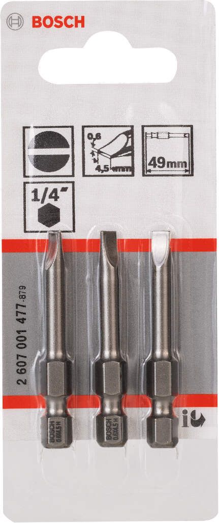 Bosch bit odvrtača ekstra-tvrdi S 0,6x4,5, 49 mm - 2607001477 Bit odvrtača eksera BOSCH BOSCH-2607001477 Madras doo Beograd