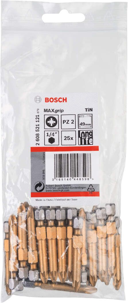 Bosch bit odvrtača Max Grip PZ 2, 49 mm - 2608521121 Bit PZ2 BOSCH BOSCH-2608521121 Madras doo Beograd