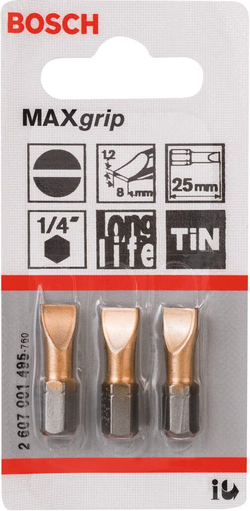 Bosch bit odvrtača Max Grip S 1,2x8,0, 25 mm - 2607001495 Bit odvrtača BOSCH BOSCH-2607001495 Madras doo Beograd