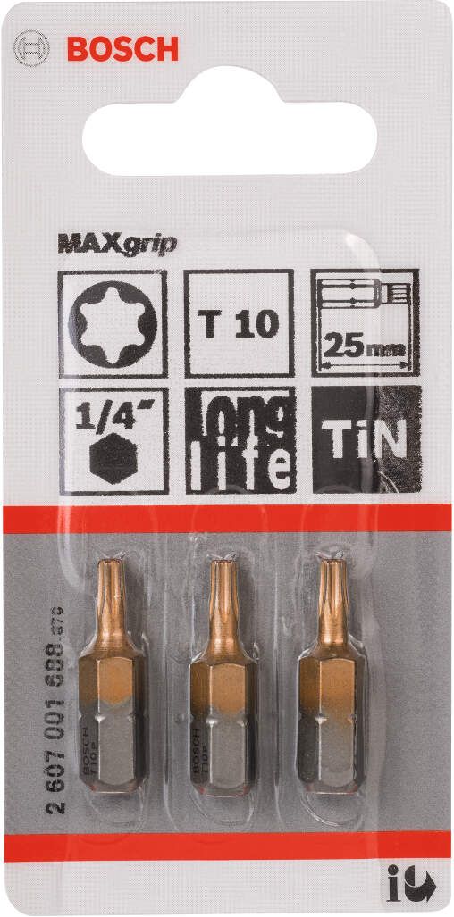 Bosch bit odvrtača Max Grip T10, 25 mm - 2607001688 Bit odvrtača BOSCH BOSCH-2607001688 Madras doo Beograd