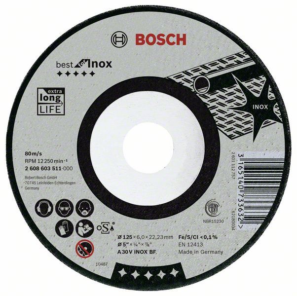 Bosch brusna ploča ispupčena Best for Inox A 30 V INOX BF, 115 mm, 7,0 mm - 2608603510 Brusna ploča BOSCH BOSCH-2608603510 Madras doo Beograd