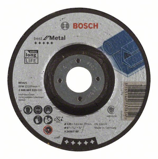 Bosch brusna ploča ispupčena Best for Metal A 2430 T BF, 125 mm, 7,0 mm - 2608603533 Brusna ploča BOSCH BOSCH-2608603533 Madras doo Beograd