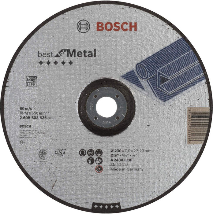 Bosch brusna ploča ispupčena Best for Metal A 2430 T BF, 230 mm, 7,0 mm - 2608603535 Brusna ploča BOSCH BOSCH-2608603535 Madras doo Beograd