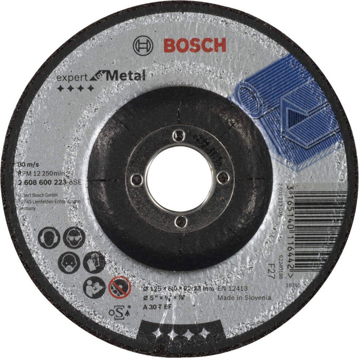 Bosch brusna ploča ispupčena Expert for Metal A 30 T BF, 125 mm, 6,0 mm - 2608600223 Brusna ploča BOSCH BOSCH-2608600223 Madras doo Beograd