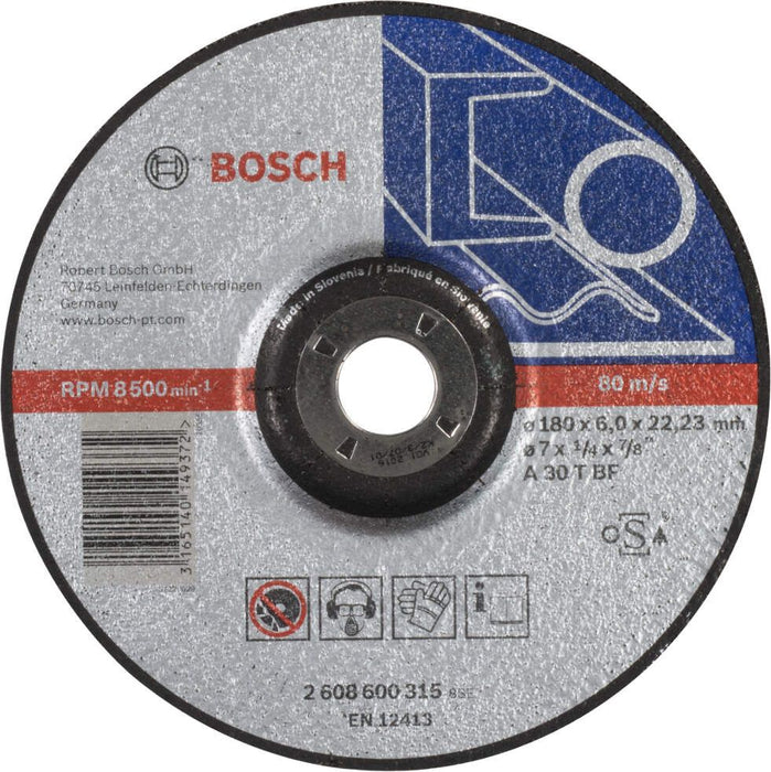 Bosch brusna ploča ispupčena Expert for Metal A 30 T BF, 180 mm, 6,0 mm - 2608600315 Brusna ploča BOSCH BOSCH-2608600315 Madras doo Beograd