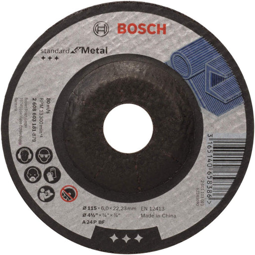 Bosch brusna ploča ispupčena Standard for Metal A 24 P BF, 115 mm, 22,23 mm, 6,0 mm - 2608603181 Brusna ploča BOSCH BOSCH-2608603181 Madras doo Beograd