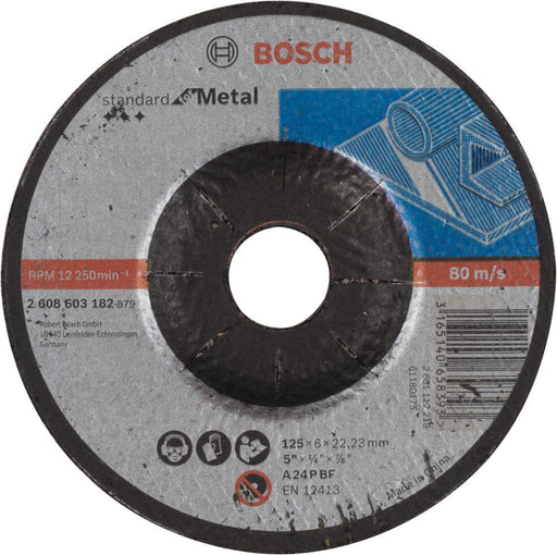 Bosch brusna ploča ispupčena Standard for Metal A 24 P BF, 125 mm, 22,23 mm, 6,0 mm - 2608603182 Brusna ploča BOSCH BOSCH-2608603182 Madras doo Beograd