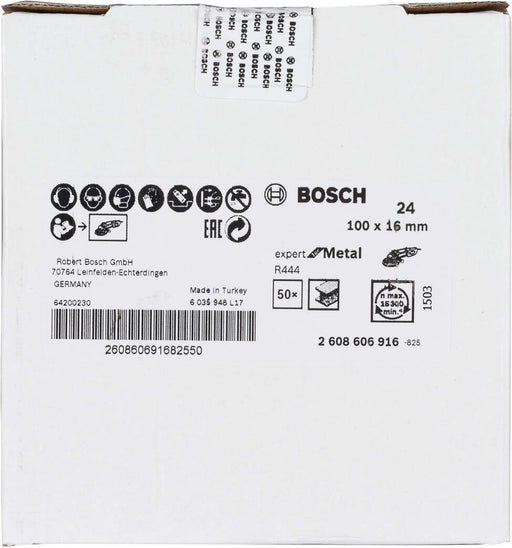 Bosch brusni fiber disk R444, Expert for Metal 100 mm, 16 mm, 24 - 2608606916 Brusni fiber disk BOSCH BOSCH-2608606916 Madras doo Beograd