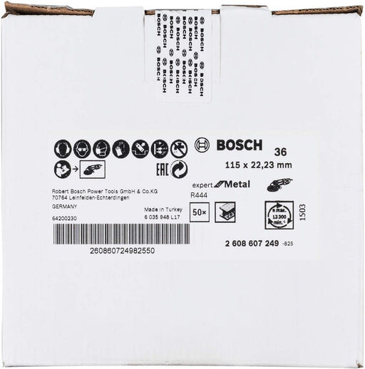 Bosch brusni fiber disk R444, Expert for Metal Prečnik 115 mm; granulacija 36 - 2608607249 Brusni fiber disk BOSCH BOSCH-2608607249 Madras doo Beograd