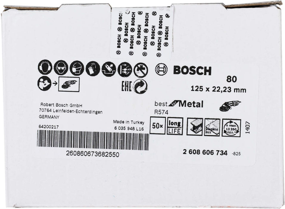 Bosch brusni fiber disk R574, Best for Metal Prečnik 125 mm; granulacija 80 - 2608606734 Brusni fiber disk BOSCH Madras doo Beograd