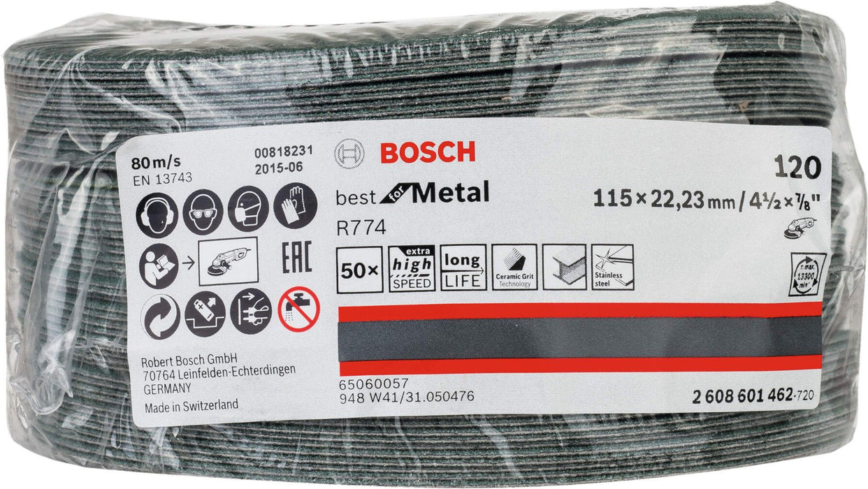 Bosch brusni fiber disk R774, Best for Metal 115 mm, 22,23 mm, 120 - 2608601462 Brusni fiber disk BOSCH BOSCH-2608601462 Madras doo Beograd