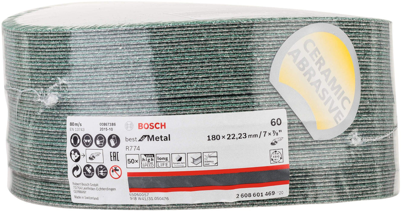 Bosch brusni fiber disk R774, Best for Metal 180 mm, 22,23 mm, 60 - 2608601469 Brusni fiber disk BOSCH BOSCH-2608601469 Madras doo Beograd