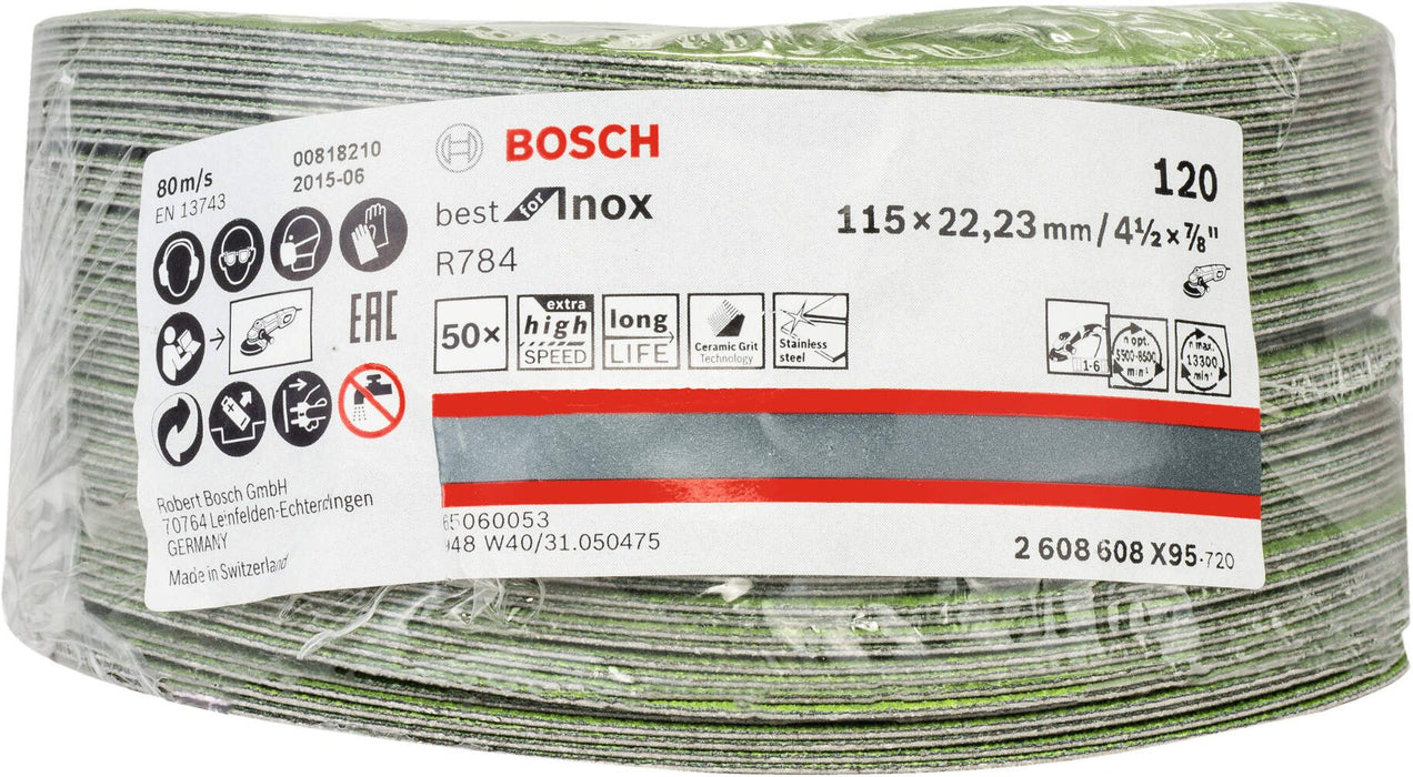 Bosch brusni fiber disk R784, Best for Inox 115 mm, 22,23 mm, 120 - 2608608X95 Brusni fiber disk BOSCH BOSCH-2608608X95 Madras doo Beograd