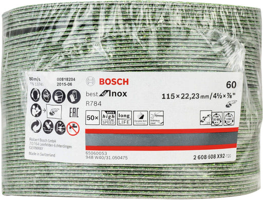 Bosch brusni fiber disk R784, Best for Inox 115 mm, 22,23 mm, 60 - 2608608X92 Brusni fiber disk BOSCH BOSCH-2608608X92 Madras doo Beograd