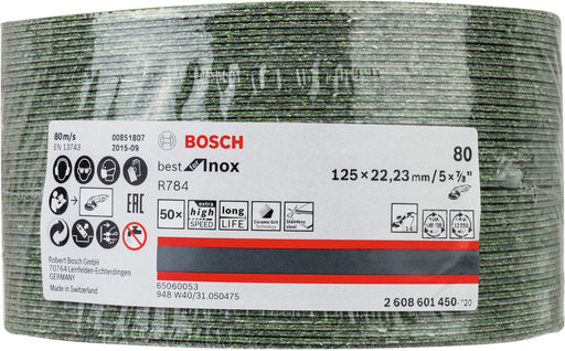 Bosch brusni fiber disk R784, Best for Inox 125 mm, 22,23 mm, 80 - 2608601450 Brusni fiber disk BOSCH BOSCH-2608601450 Madras doo Beograd